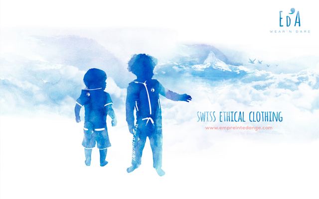 Visuel Empreinte d’Ange Swiss Ethical Clothing, enfants à l’aquarelle