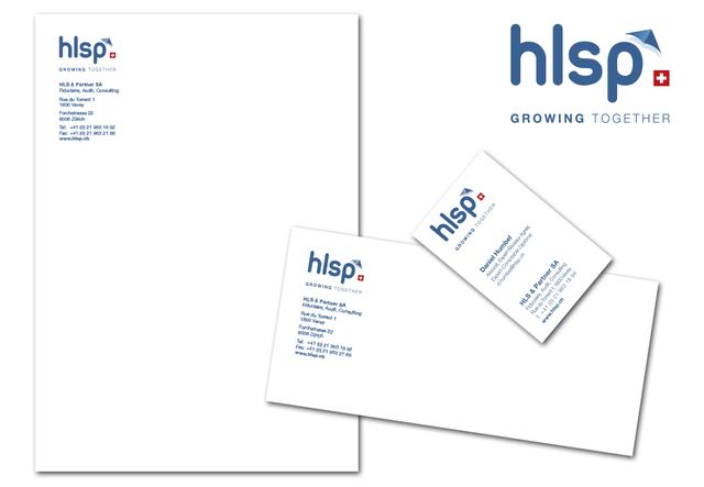 Papeterie HLSP : papier à en-tête, enveloppe et cartes de visite