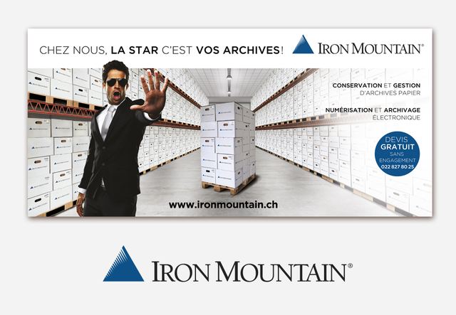 Affiche Iron Mountain sur l’archivage et la gestion de documents