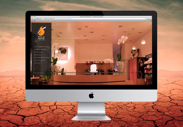 Site internet Terre de Sienne affiché sur un écran